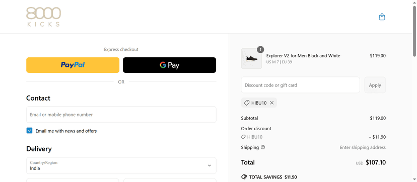 8000Kicks Coupon Code - Get 10% Off at Checkout